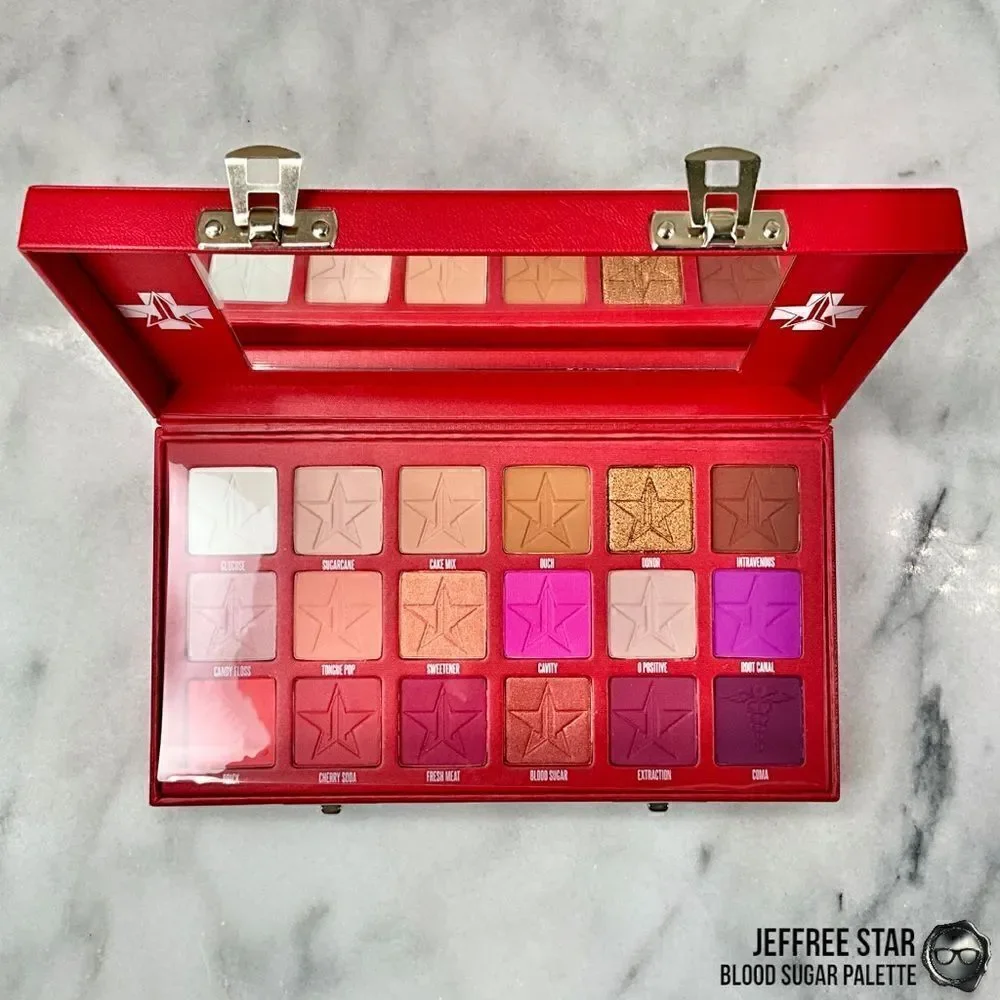 JEFFREE STAR BLOOD SUGAR PALETTE ARTISTRY EYESHADOW PRESSED PIGMENT 18 SHADE NWT